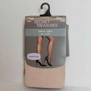 Secret treasure control top tights fishnet…